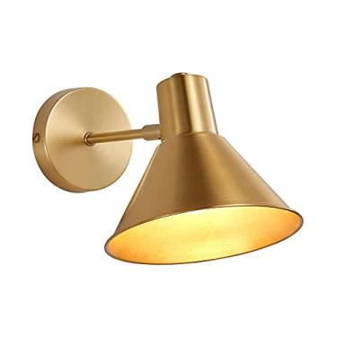 Imagem de Luminária de parede de latão, luminária de parede moderna, arandela decorativa para interiores, luminária simples de cabeceira de cobre para sala de estar, corredor, quarto, cabeceira, leitu