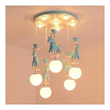 Imagem de Iluminação de teto Desenho animado Unicórnio Luz de teto Nordic Dreamlike Pegasus Led Chandelier Criativo Simples LED Lâmpada suspensa Luminária de teto para meninos e meninas Quarto infanti