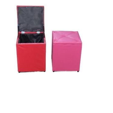 Imagem de PUFF BAÚ Quadrado 34x34x43 CM Organizador E Decorativo Muito lindo - A