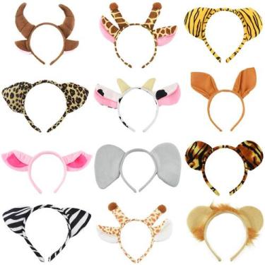 Imagem de Bandana Animal Ears Jungle Safari, 12 unidades para festa - Jmkcoz