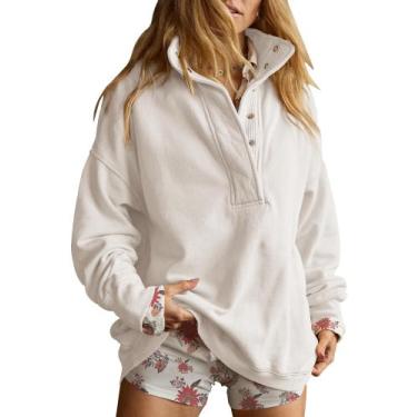 Imagem de Moletom Gacaky para mulheres de tamanho grande, casual, de algodão bra