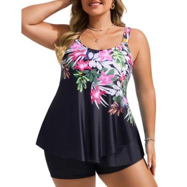 Imagem de Conjunto de tanquíni para roupa de banho de duas peças Hanna Nikole Pl