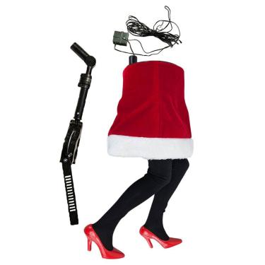 Imagem de Perna Mamae Noel Natalina Arvore Natal Movimento Flexivel Chute Enfeite Janela Porta Cenario Decoraçao Loja Casa