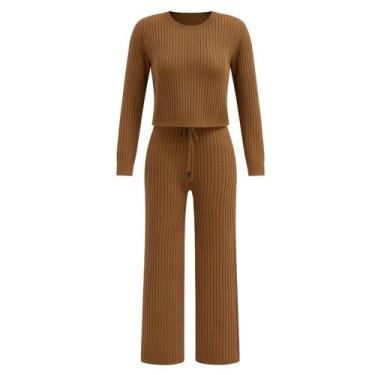 Imagem de Conjunto Tricot Modal Trançado Calça E Blusa Inverno - Feminine Concep