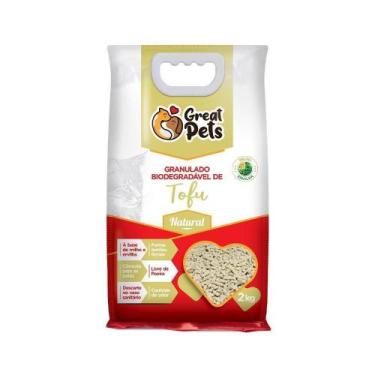 Imagem de Granulado Higiênico Premium Biodegradável Tofu Great Pets Natural 2 kg