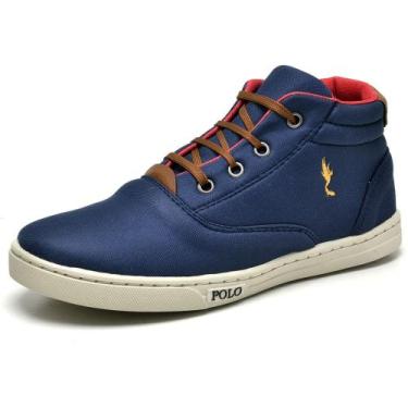 Imagem de Tenis Infantil Menino Cano Alto Casual Sapatenis 27 ao 36 - RM, Azul, 