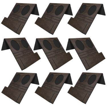 Imagem de Kit 09 Esteiras Bandejas Com Suporte Para Copos e Controle Para Sofá MDF Tabaco G20 - Gran Belo