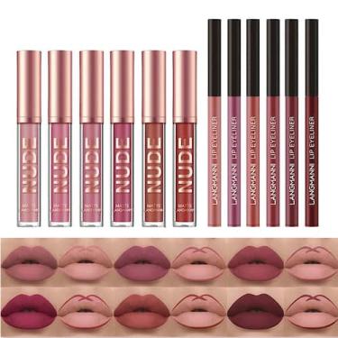 Imagem de Conjunto de maquiagem Beauty Glazed 12 batons e 6 delineadores de lábi