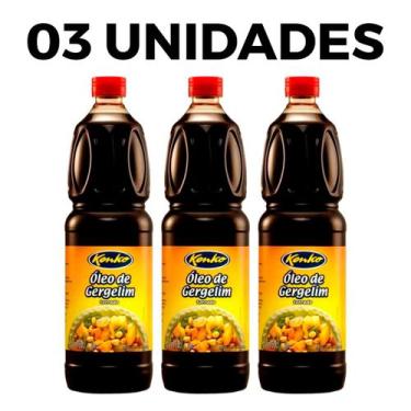 Imagem de Kit 3 óleo de gergelim torrado kenko 1l