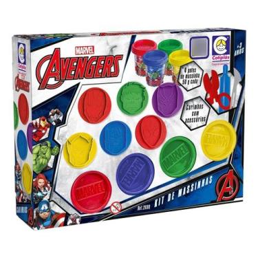 Imagem de Brinquedo Kit Massinha Marvel Avengers com Carimbos Cotiplás