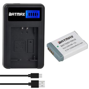 Imagem de Batmax Bateria NB-13L + carregador rápido de LED para câmeras digitais Canon PowerShot SX740 HS, SX620 HS, SX720 HS, G1 X Mark III, G5 X, G5 X Mark II, G7 X, G7 X Mark II, G7 X Mark III, G9 X, G9 X