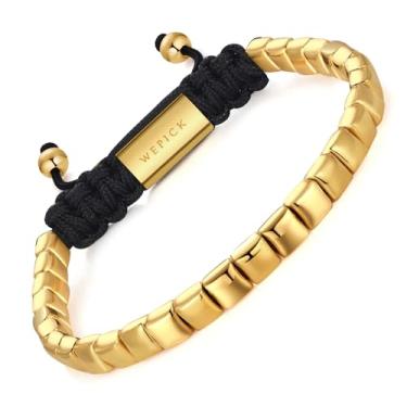 Imagem de WP WEPICK Pulseiras masculinas banhadas a ouro 18 quilates com contas de silicone olho de tigre fofas amizade boho, praia, surfista, Natal, aniversário, joias, presentes modernos, For Wrist 6.5-8 Inch