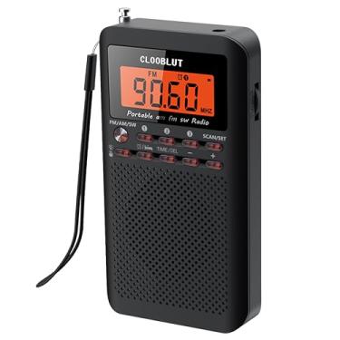 Imagem de Rádio de ondas curtas FM AM alimentado por transistor AA com luz de fundo laranja com visor LCD despertador digital, temporizador de sono, melhor recepção, melhor receptor de bolso de som