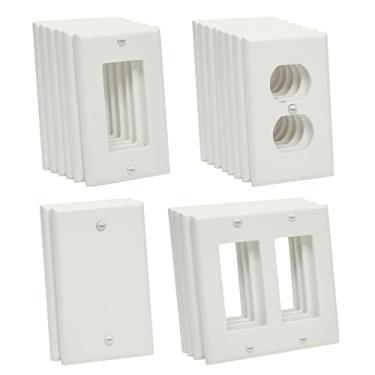 Imagem de 20 Pack Standard Light Switch Plates and Outlet Covers, 1-Gang, 2-Gang, Blank Guard, Duplex Receptacle for Wall