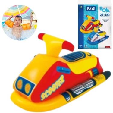 Imagem de Boia Jet Ski Inflável Para Crianças Piscina e Praia Scooter Colorida Feita em PVC Durável Perfeita Para o Verão