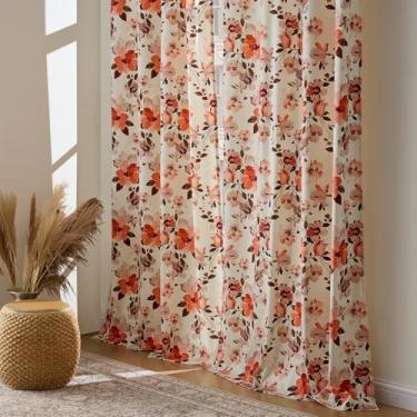 Imagem de Cortinas de veludo rosa 96 polegadas para sala de estar cortinas de cortina floral com padrão de flor botânica peculiar estética coquete antropologie cortinas de janela de quarto moderno escurecimento