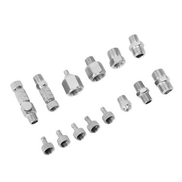 Imagem de Garosa Adaptador de Aerógrafo de 14 Peças, Kit de Montagem de Liberação Rápida de Aço Inoxidável para Compressor de Ar, Conexões 1/8 e 1/4 para Todos Os Aerógrafos