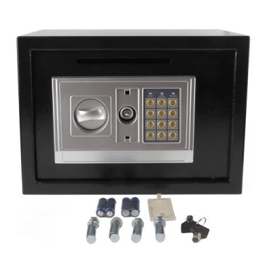 Imagem de Pilipane Cofre de segurança eletrônico com bloqueio digital de teclado de liga de aço, caixa de depósito para dinheiro com proteção antifurto para escritório em casa e hotel