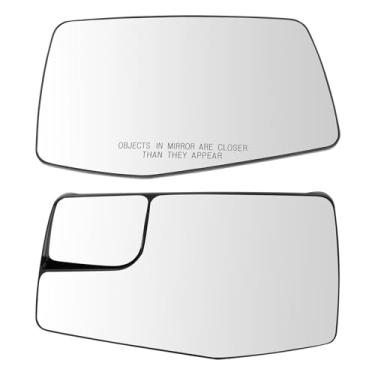 Imagem de TRQ Conjunto de vidro espelhado compatível com Chevrolet Silverado 19-23 1500 22 Silverado 1500 LTD 20-21 Silverado 2500 HD Silverado 3500 HD GMC Sierra 1500 Sierra 1500 Limited Sierra 2500 HD Sierra