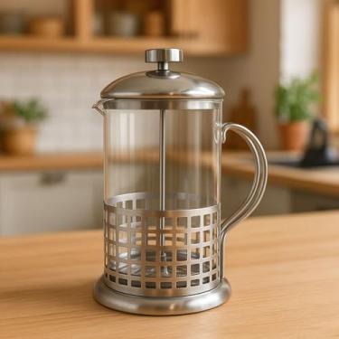 Imagem de Prensa Francesa Cafeteira 350ml Inox Vidro Luxo
