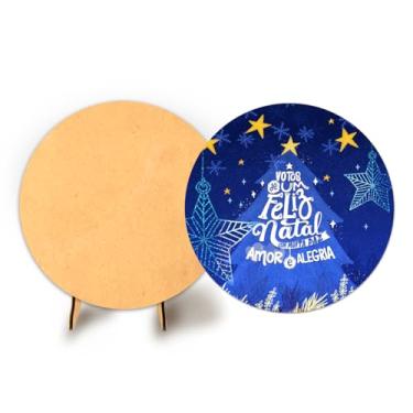 Imagem de Painel C Elastico Redondo 50cm Natal + Suporte MDF (NAT054)