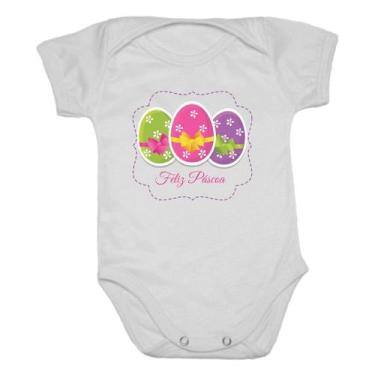 Imagem de Body de Bebê Feliz Páscoa - Vem Bebê, Pascoa01a, M - Manga Longa