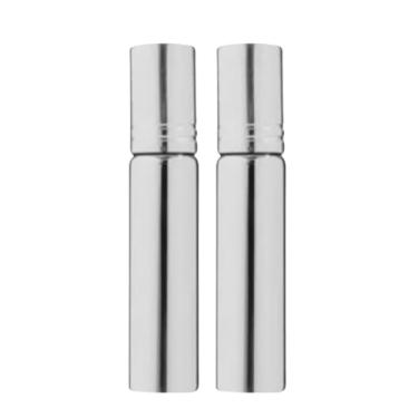 Imagem de Kit com 2 Mini Frasco Portátil de Perfume de Vidro Recarregável com Borrifador Spray Ideal para Levar na Bolsa Estojo de Maquiagem Prático e Compacto Com Capacidade de 10ml (Cinza)