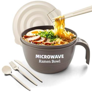 Imagem de Conjunto grande de tigelas de ramen, tigelas de macarrão ramen para micro-ondas 1,275 g, panela de ramen, panela de macarrão de micro-ondas, tigela de ramen, presente de micro-ondas para meninos