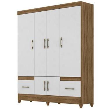Imagem de Guarda Roupa Casal Ms912 6p 165 Cm Naturale Branco Moval - MOVAL MOVÉI