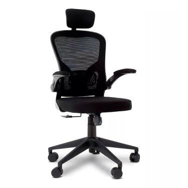 Imagem de Cadeira Presidente Escritório Giratória Apoio De Cabeça Fox Office Preta 46A