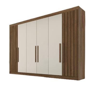 Imagem de Guarda Roupa 6 Portas 2 Ripadas Potente 100% Mdf Brauna/off White