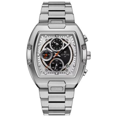 Imagem de Relógio Masculino Multifuncional Grande Mostrador Luminoso à Prova D'água Prata