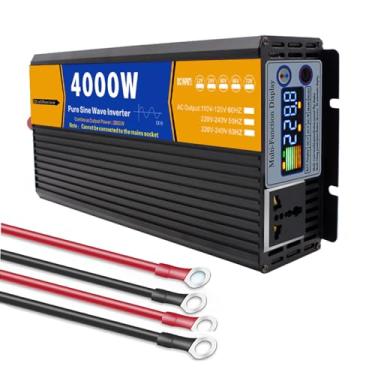 Imagem de Inversor de onda senoidal pura de 4000W, conversor de 12 V,24 V, 48 V, 60 V e 72 VCC para 120 V/220 V CA, inversor de energia para caminhões, residências, veículos recreativos,48V to 220V