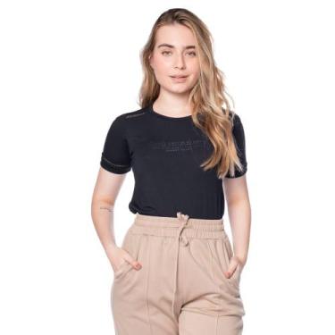 Imagem de T-Shirt Feminina Olho Fatal Glitter e Bordado Preto, Preto, G