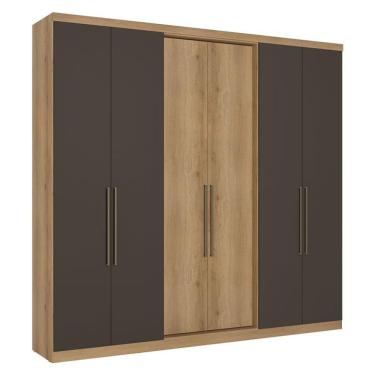 Imagem de Guarda Roupa Casal Passione Ultra 6 Portas Capuccino Cacau Acetinado - Thb