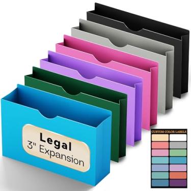 Imagem de NORDUN Bolso de arquivo expansível de plástico de 7,6 cm, tamanho ofício, pacote com 12 pastas de bolso manilla reforçadas, jaqueta de arquivo expansível resistente para documentos, pastas sanfonadas