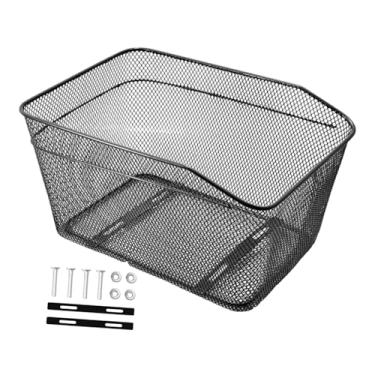 Imagem de menolana Cesto traseiro para bicicleta, em ferro, fácil de instalar, com grande capacidade e em tela de arame, ideal para organizar diversos objetos durante