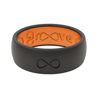 Imagem de Groove Life Anel de silicone sólido – Anéis de casamento de borracha respirável para homens, cobertura vitalícia, design exclusivo, anel de ajuste confortável, 7, Silicone, Sem pedra preciosa