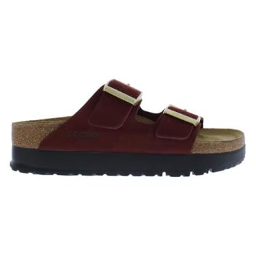 Imagem de Birkenstock Sandália plataforma feminina Papillio Arizona - nobuck, Zinfandel, 7-7.5 Narrow