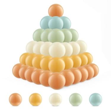 Imagem de Ball Pit Balls, pacote com 100 jogos de plástico laranja-azulado para 