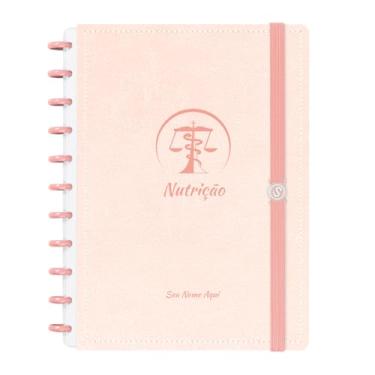 Imagem de Caderno De Disco Iscool Inteligente Personalizado 80 Folhas Profissões Couro Rosa Nutrição Grande G