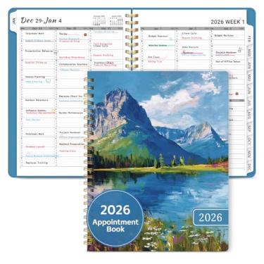 Imagem de Agenda de agendamentos 2026, agenda trimestral, semanal e mensal (janeiro de 2026 a dezembro de 2026), agenda de 21,5 x 28 cm com capa e abas flexíveis, perfeita para material escolar de escritório