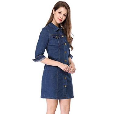 Imagem de Allegra K Vestido feminino tamanho único, Azul, GG