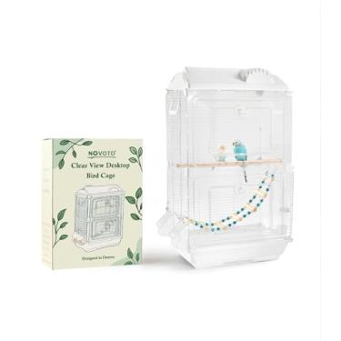 Imagem de Gaiola de pássaro de visão clara, aviário médio para iniciantes, gaiolas de reserva para pássaros, ideais para viagens, transportadores, reprodução de pássaros ou resgate