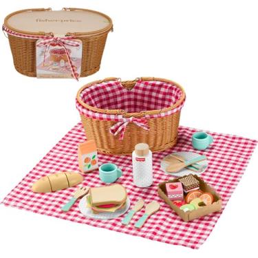 Imagem de Fisher-Price Brinquedo para Bebês Cesta de Piquenique de Madeira para crianças a partir de 3 anos