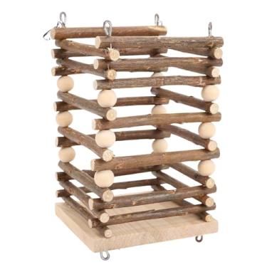 Imagem de OPPWONG Gaiola Alimentadora de Feno de Coelho de Madeira Pendurada Suporte de Grama de Cobaia Rack de Feno de Coelho para Armazenamento e Vegetais, Porquinhos-da-índia