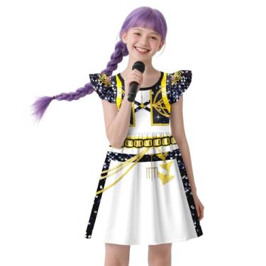 Imagem de Vestido para meninas cantoras de Halloween para festa de 5 a 12 anos, Branco, 11-12 Anos