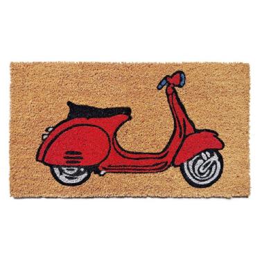 Imagem de Capacho De Poa Fibra De Coco Vespa Vermelha 60x33cm - Uzoo Capacho Fibra De Coco Rt 60x33cm Vespa Vermelha