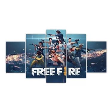 Imagem de Kit quadro decorativo 5 peças 95x60cm Jogo Online De Tiro