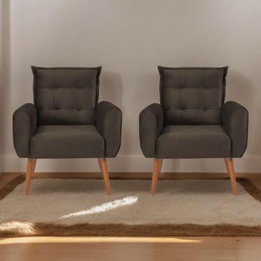 Imagem de Jogo De Poltronas Decorativas Park Veludo Marrom